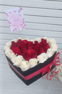 Corazón rojo y blanco R62